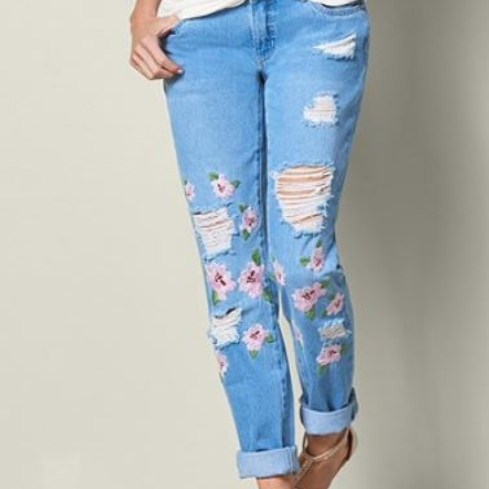 Size 12L Women's Venus Floral Jeans NEW